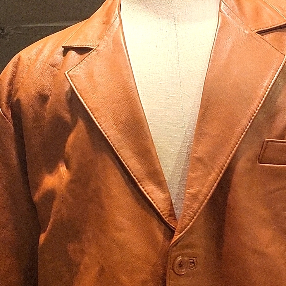 Men leather faux jacket